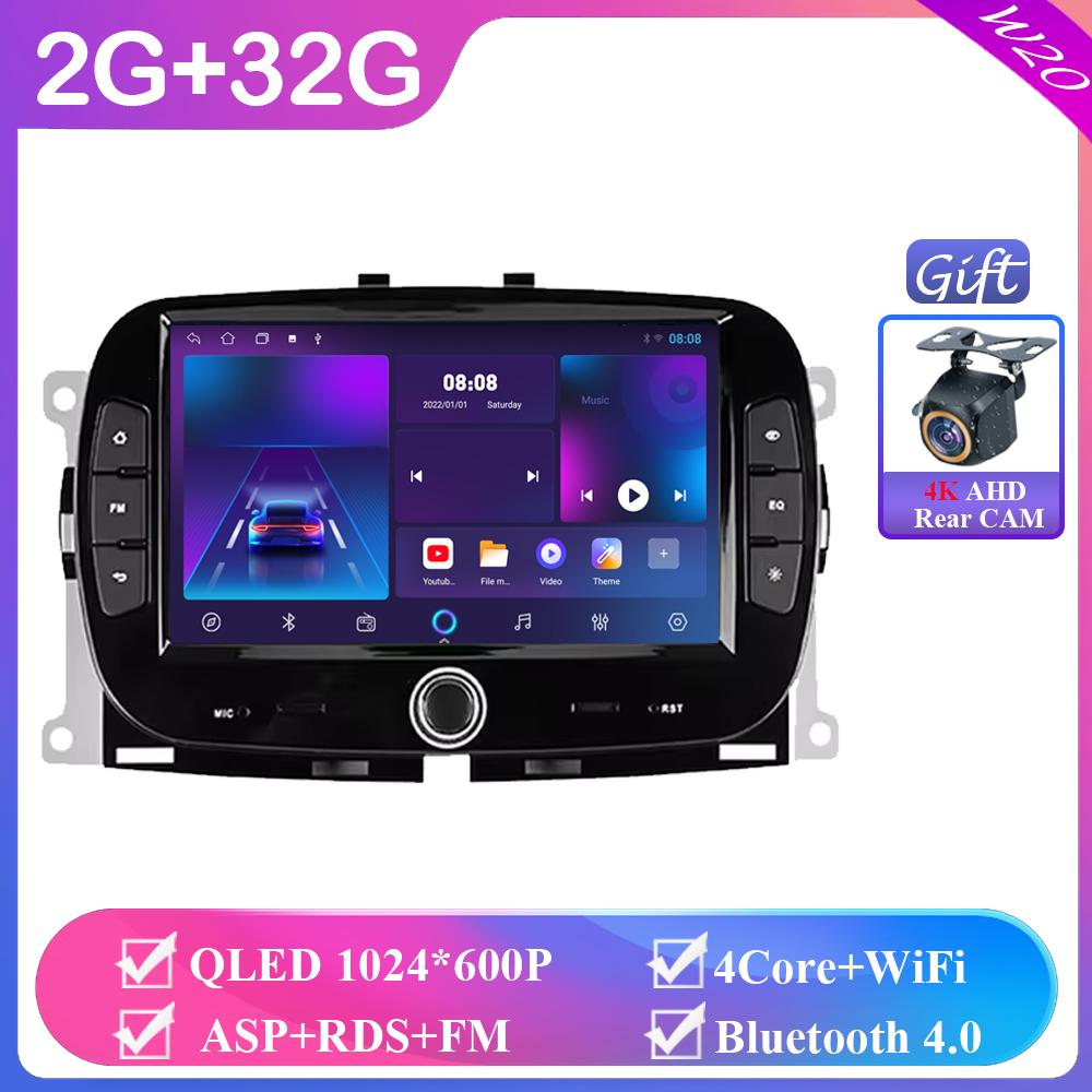 

Автомагнитола Android Auto для FIAT 500 2016 2017 2018 2019 Стерео Головное устройство НЕ 2DIN DVD Мультимедийный плеер Навигация GPS Экран BT
