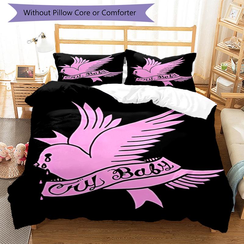 3pcs Lil Peep1 Pattern Bedding Set Duvet Cover Set Includes Duvet Cover &pillowcases, Perfect All Season Bedroom Decoration & Gift