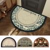 Retro Semi-circular Floor Mat Anti Slip Entrance Door Rugs Household Bathroom Absorbent Carpet Bedroom Toilet Foot Pad