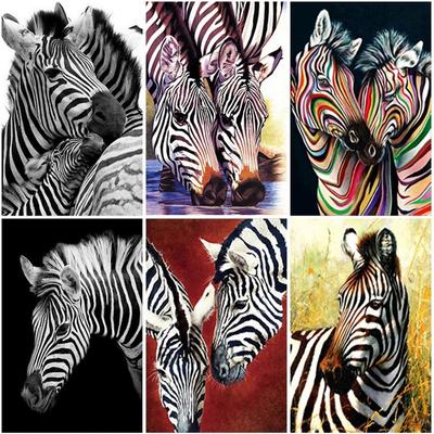 5D-Diamant-Gemälde zum Selbermachen, Zebra, komplett, quadratisch, rund, Bohrer, Kreuzstich, Tier, Diamant-Stickerei, Verkauf, Mosaik, Bastelset, Heimdekoration