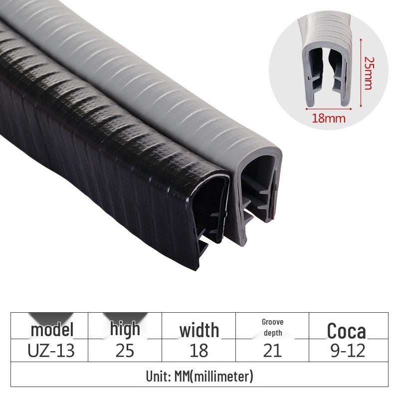 U-Shaped Rubber Edge Protector for Sheet Metal and Glass