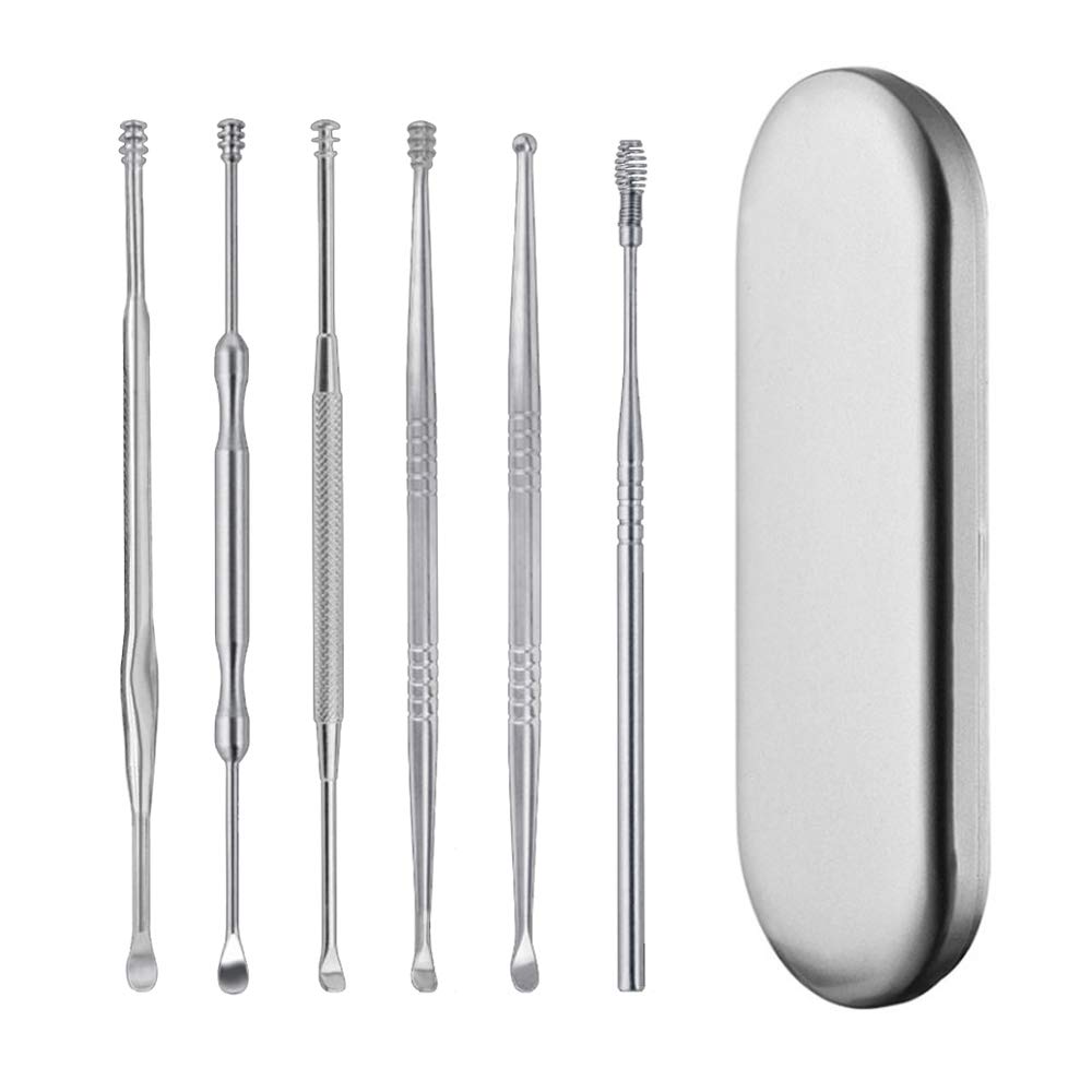 

YFFSFDC Набор для чистки ушей, ушной канал, для домашнего хранения, удобный для переноски, 6 шт., очиститель, массаж, для детей, пожилых людей, использование, в комплекте, можно стирать,