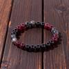 Bracelet Festif en Perles Grenat Onyx Noir et Labradorite Bijoux de Mode Mystiques Pour Hommes et Femmes Accessoire Simple Polyvalent pour le Quotidien