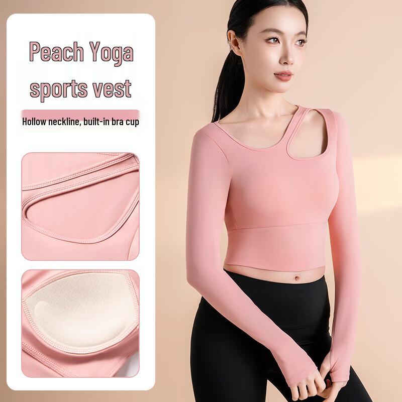Nuodingxiu Nahtloses Off-Shoulder Langarm Yoga Top