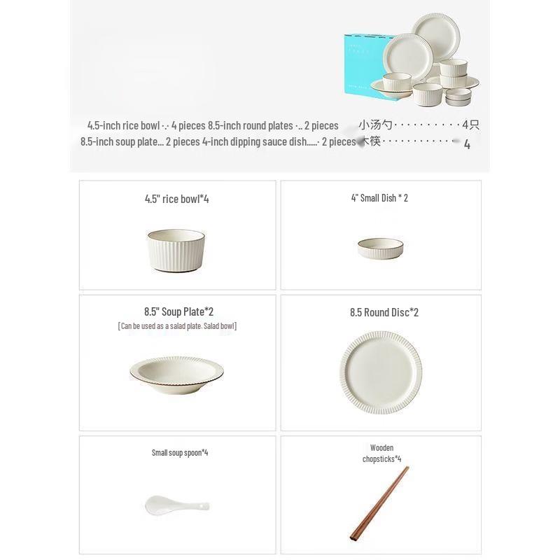 ZISIZ Collins 18-Piece Housewarming Dinnerware Set