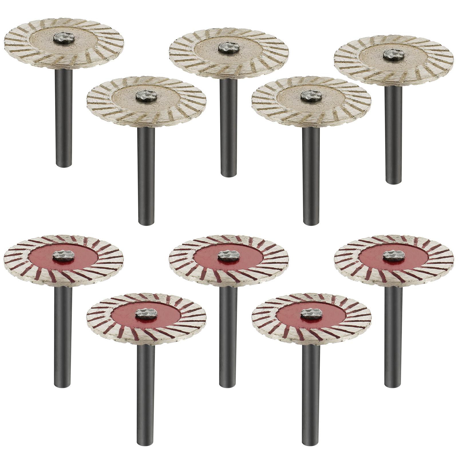 

10Pcs Cutting Disc 6mm Shank Circular Saw Blade Sanding Disc Grinding Wheel For Wood Metal Stone Granite Marble Wet Dry Cutting