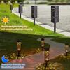 Solar Garden Pathway Lights Waterproof LED Lawn Lamps with Unique Hollow Patterns Sensor for Outdoor Decorative Illumination