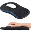 EooCoo Ergonomic Wrist Support Mouse Pad with Inclined Wrist Massage Dot Thick Gel Tendonitis Wireless Mouse Fatigue Waterproof and Washable Black
