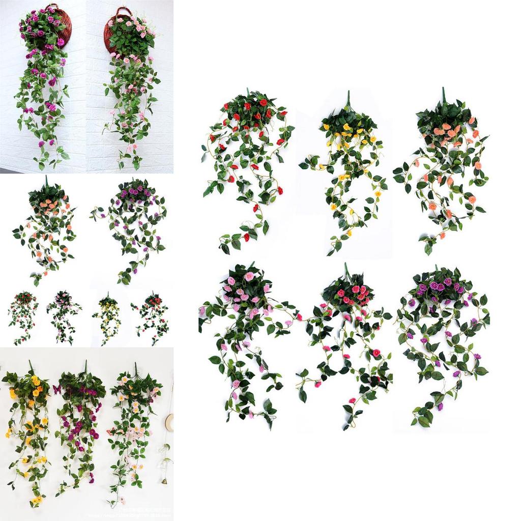Beautiful 100cm Artificial Flowers Silk Rose Fake Garland Vine Ivy Plant Leaves For Stunning Home Decor