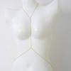 Sexy Damen Zirkon Brust Taille Körperkette Einfache Goldfarbe Sommer Bikinis Körperkette Mode Strandparty Schmuck Accessoires