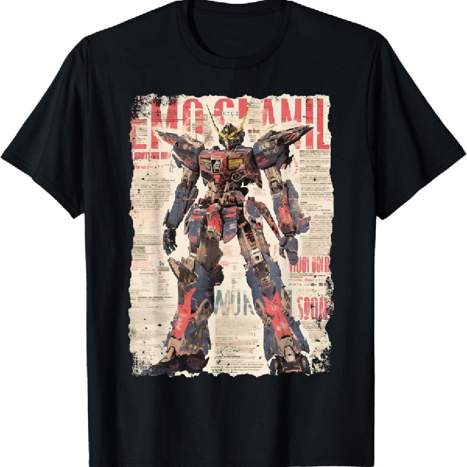 

Hip Hop Y2K Vintage Hipster Edgy Urban Streetwear Robot T-Shirt XXXXXL чёрный