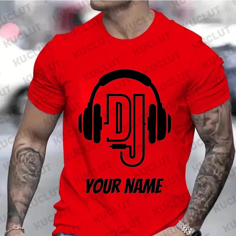 Personalised Name Dj T Shirt Custom Name Logo Shirt for DJ's Clothes Custom Personalized Gift for Men Music Gift Dj DIY T-shirts