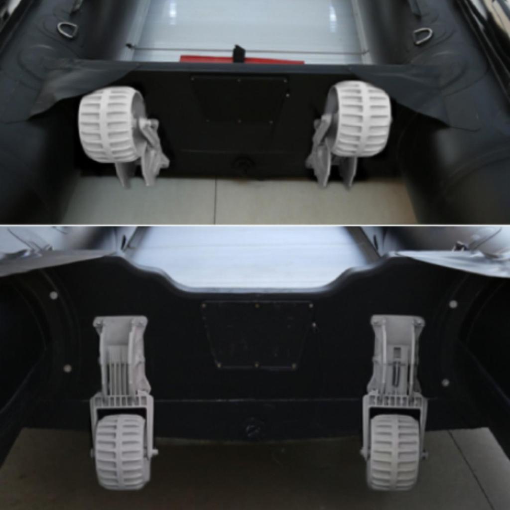 2 Pieces Kayak Propelling Wheel Foldable Inflatable Boat Transport Easy Install for Shoreline