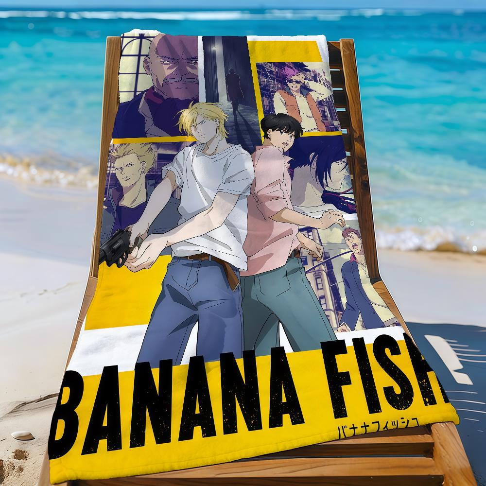 Anime B-Banana Fish Towel Sports Quick Dry Travel Camping Gear Sandproof Soft Light Large Beach Towel