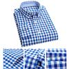 Casual Men Shirt Button Closure Single Breasted Pocket Design Long Sleeves Sweat Absorbent Cotton Blend Plaid Print Men Spring Shirt Men Garment