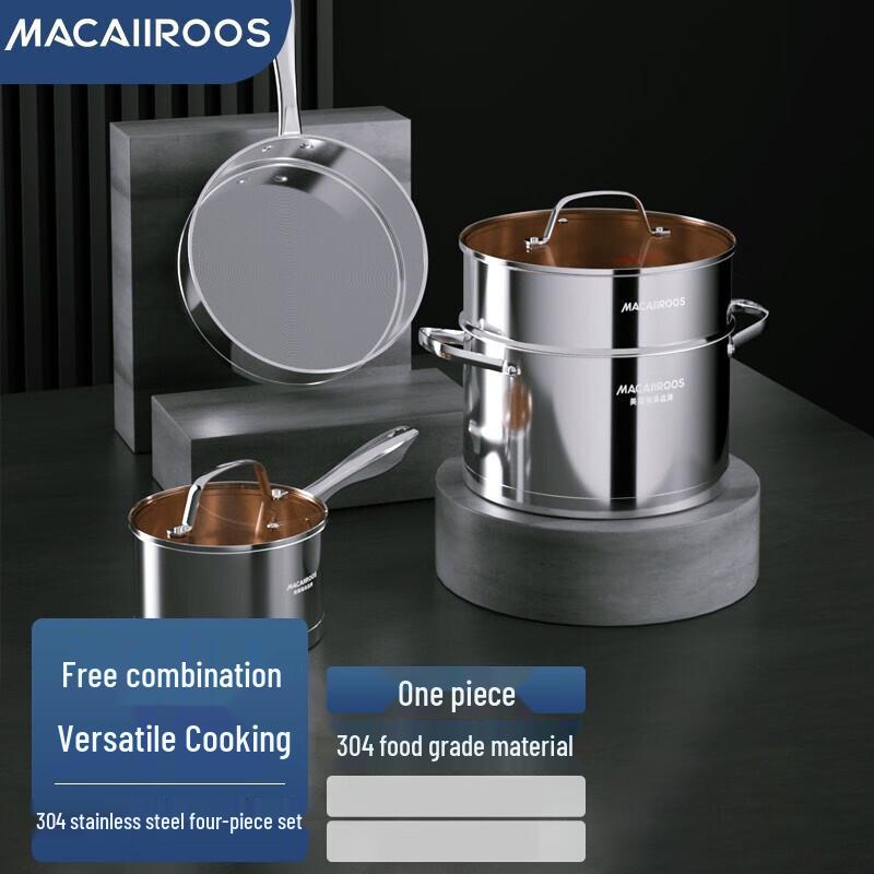 Mycaro 4-Piece 304 Stainless Steel Cookware Set