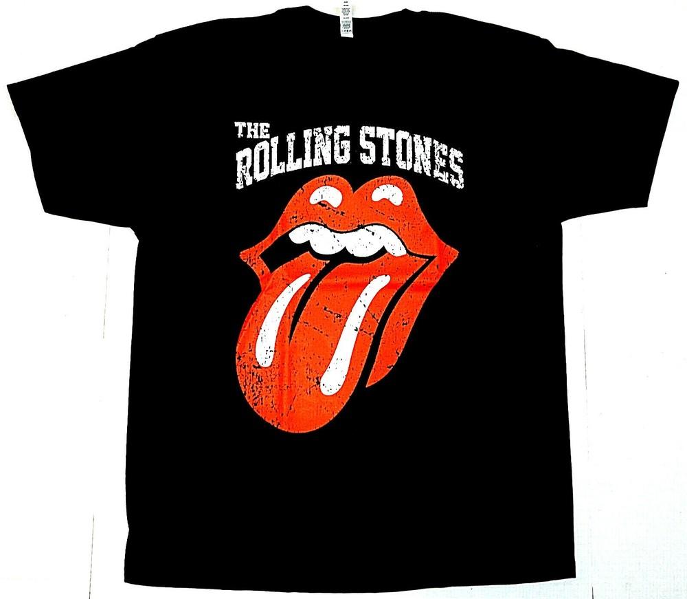 Футболка THE ROLLING STONES Потертая Классический Рок Футболка Мужская Черная Новая Унисекс Футболка M