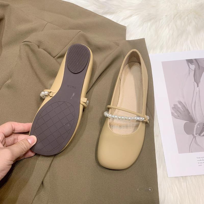 Fashion Hot Selling Shoes Woman 2025 Soft All-Match Pearl Decorateion Female Footwear Modis New Beading Summer Comfortable Flat Korean