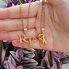 Atoztide Personalized Custom Name Necklaces for Women Double Initials Letters Pendant Stainless Steel Link Chain Jewelry Gift