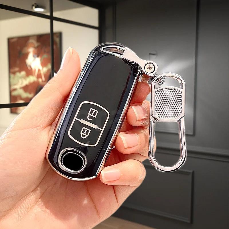 Silver Edge Tpu Car Key Case Keyless Shell Fob For Mazda Cx-3 Cx3 Cx-5 Cx5 Cx7 2 3 5 6 Bl Bm Gj Atenza Axela Demio Cx-9 Cx8