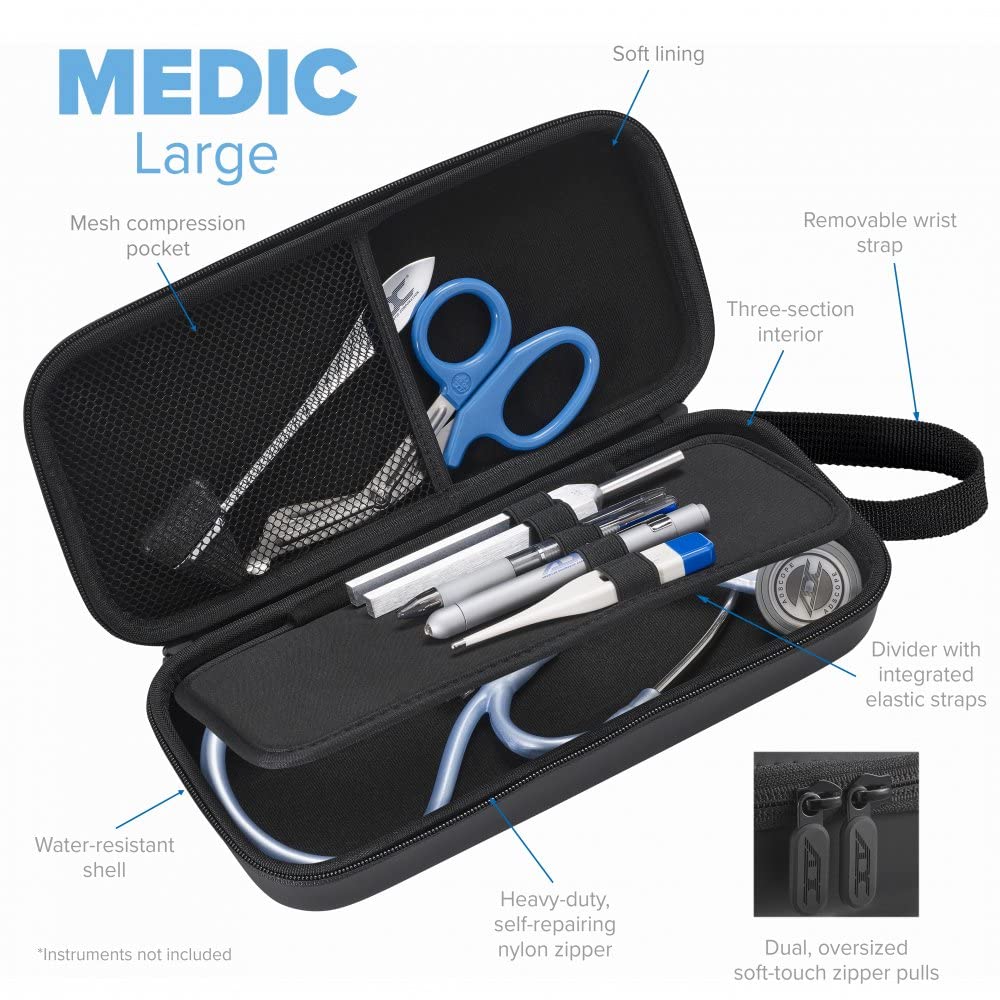 ADC (NY, USA) Medic Medical Carry Case Large AD Scope Stethoscope Case Water Resistant EVA 1028LBK