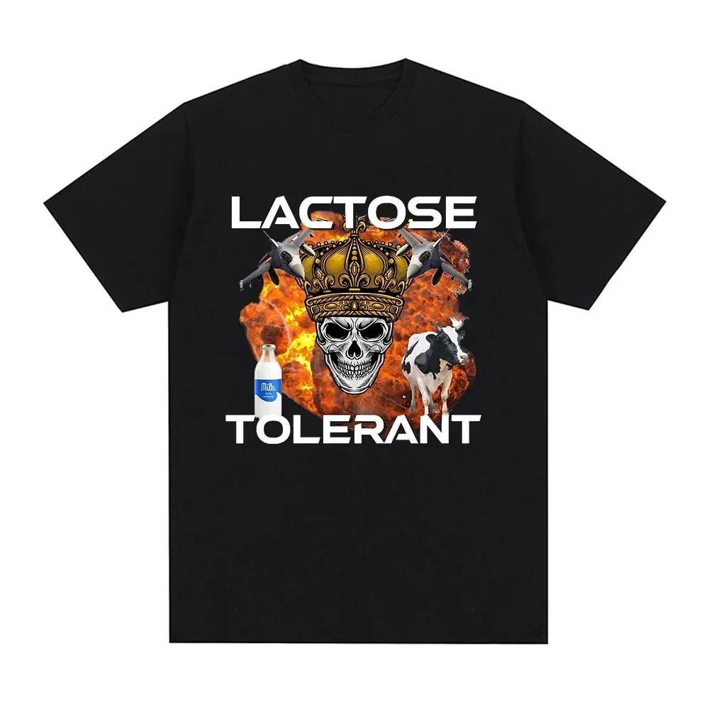 Lactose Resistant Pattern Printed T-shirt for Women's Retro Fashion Short Sleeved T-shirt Casual and Comfortable Large T-shirt