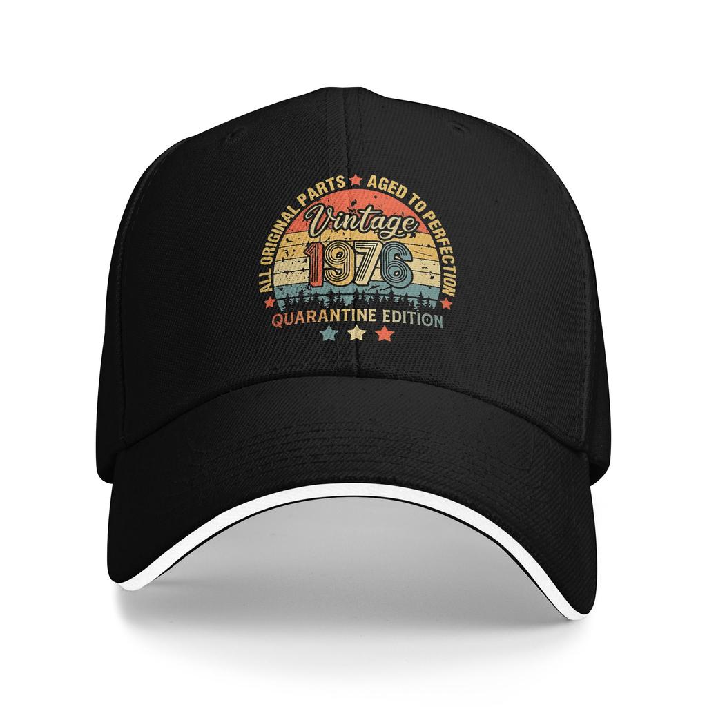 Born in 1976 vintage age 50 years old funny 50th birthday Caps For Unisex Fashion Baseball Cap  Trucker Hat Golf Headewear