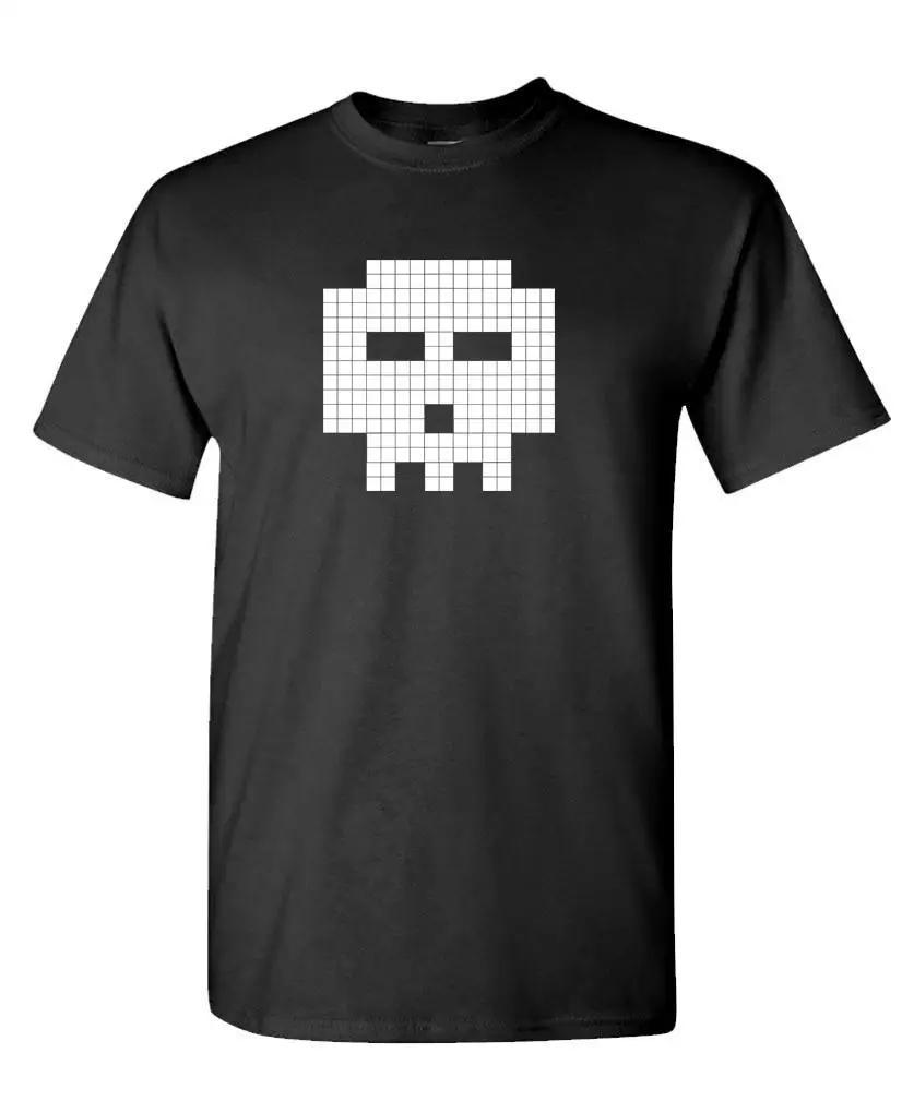 Eight Bit Skull Unisex Cotton Tshirt Tee Shirt