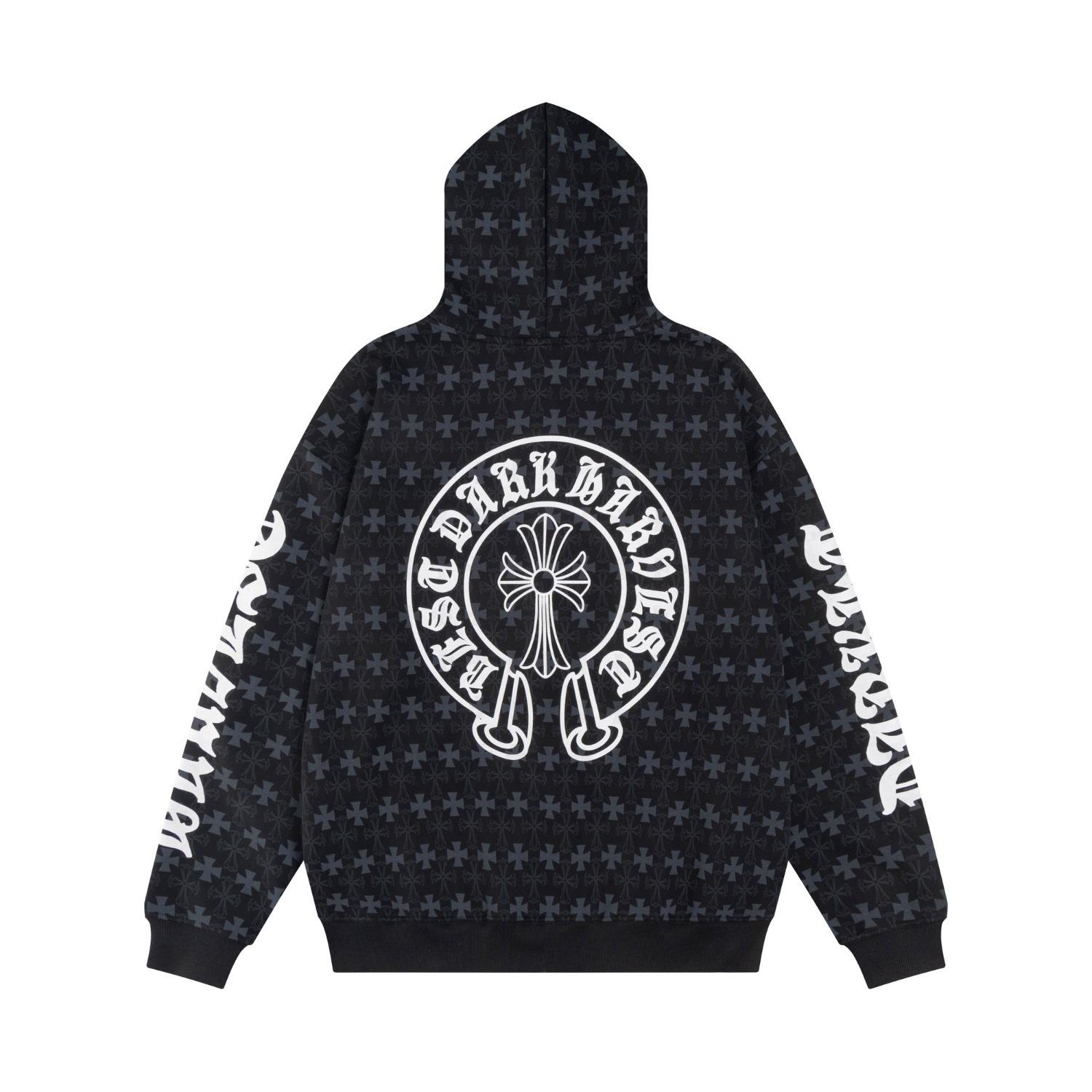 

Унісекс Ретро Худі на блискавці з повним принтом Хрест - Модний Повсякденний Одяг L