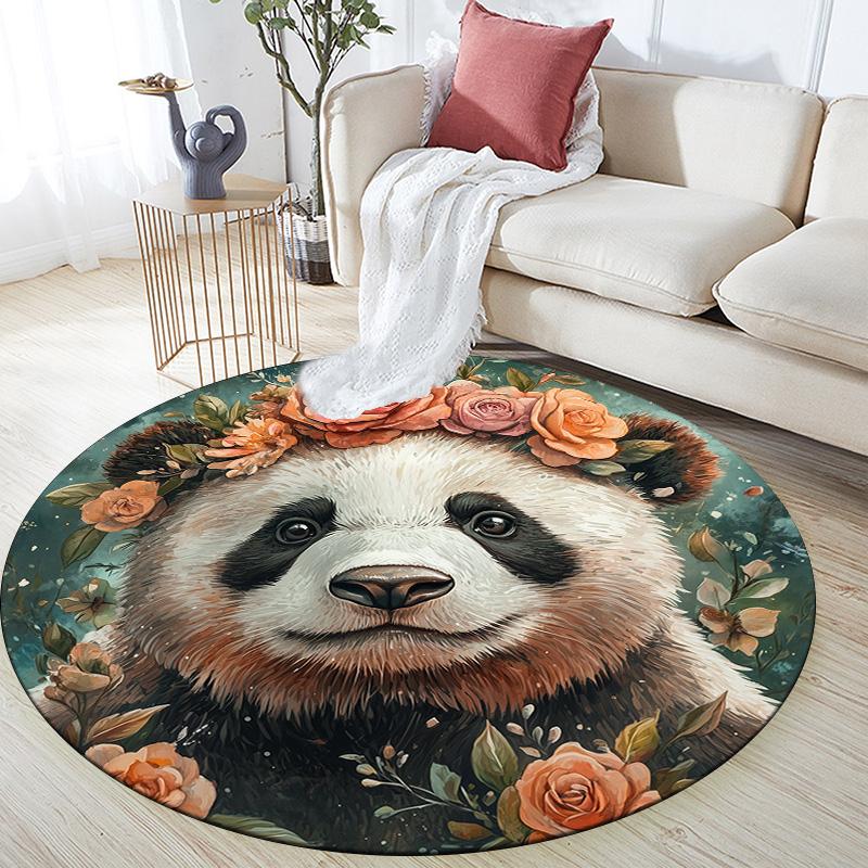 Animals,Round Area Rug,Carpet Rug for Living Room Bedroom Sofa Playroom Decor,Non-slip Floor Mat