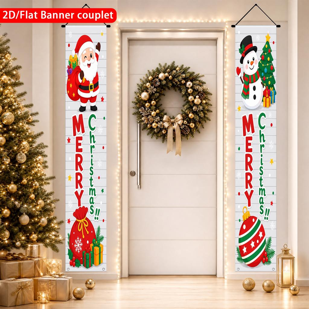 2pcs Christmas Cartoon Door Couplet 12x70.8in