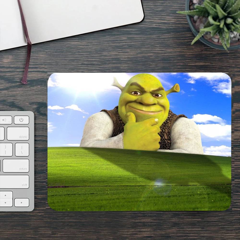 Cute Funny S-Shrek Mousepad Small LockEdge Mouse Pad For Gamers Computer Desk Pad Rectangular Anti-slip Rubber