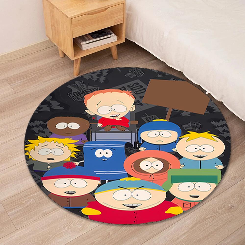 South Park Printed Round Rug Carpet Chair Rug Area Rug Entryway Doormats,for Office Chair Living Room Bedroom Kitchen Room.