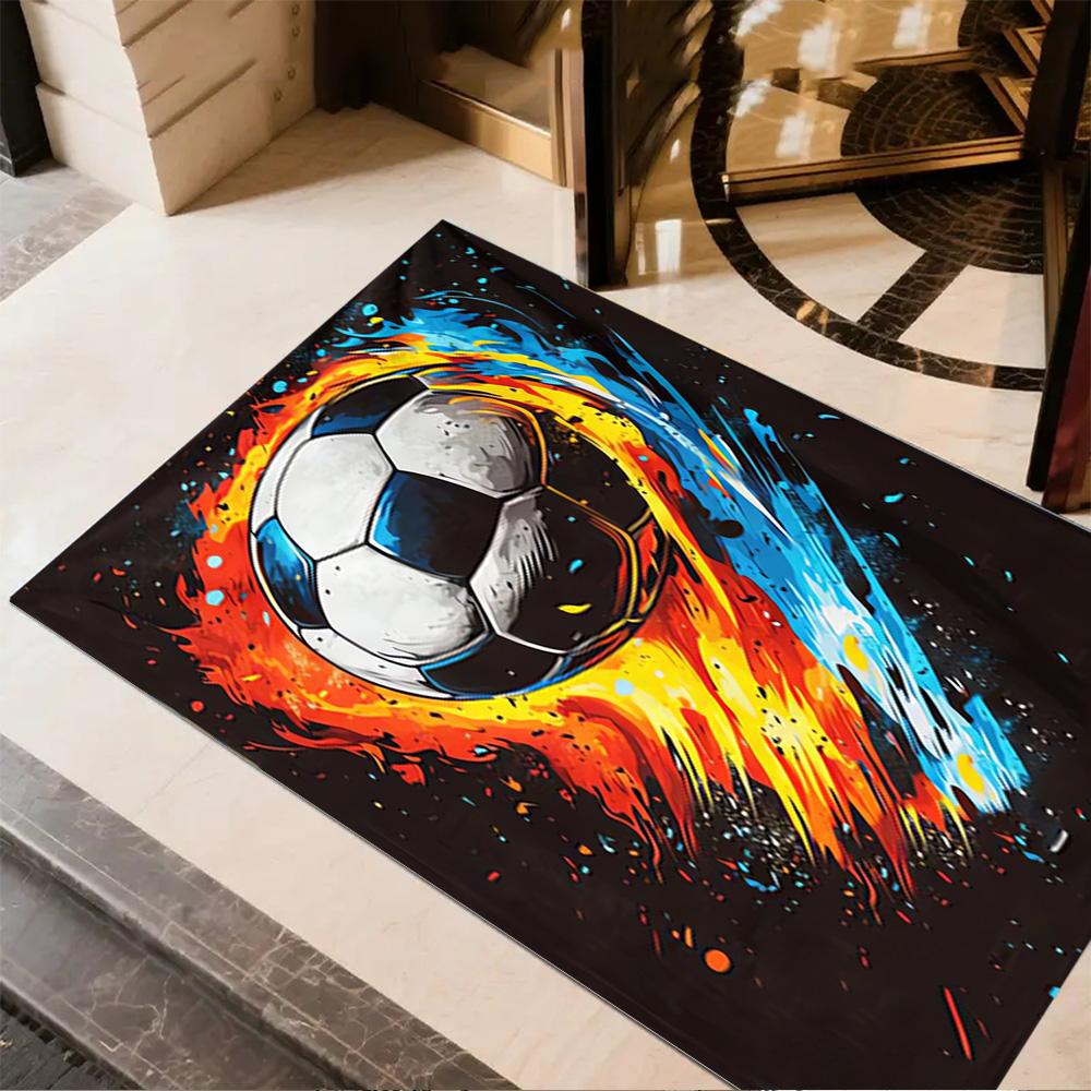 1pc Soccer Ball Rug Home Carpet Design for Office Decor Gift Living Room Bedroom