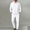 Men's   Spring and Autumn Jacket  Youth Waffle Chain Pocket Lapel Slim Cardigan Men's Jacket Suit
