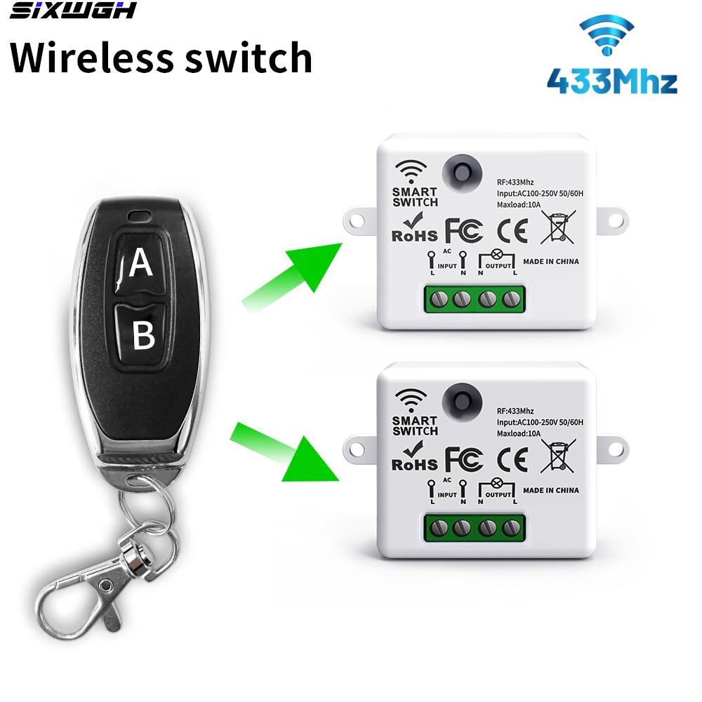 Wireless Switch RF 433MHz Remote Control Switch Home 110V 220V 10A Mini Controller House Light Switch