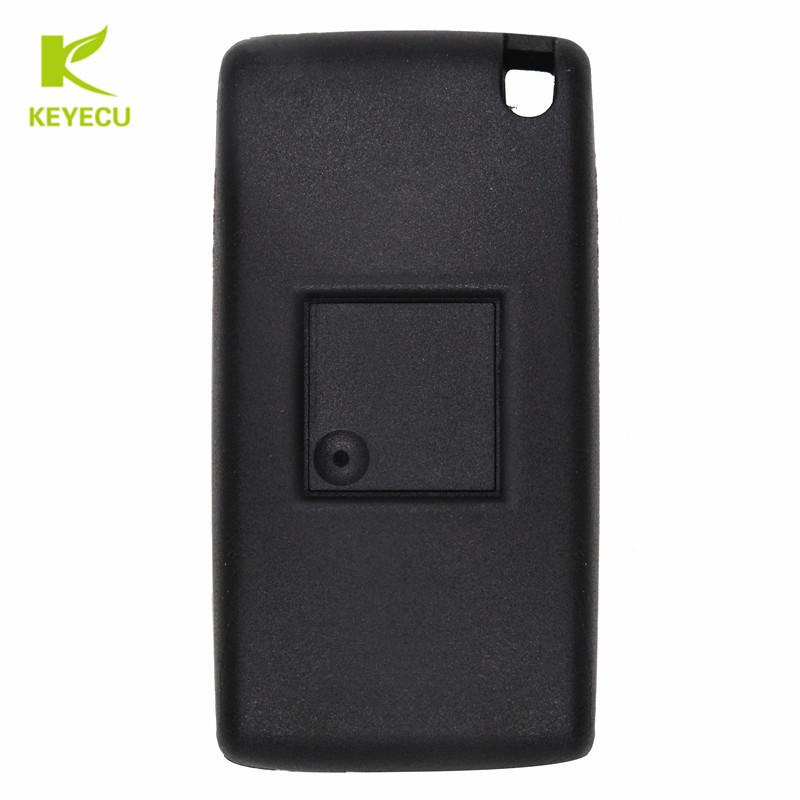 KEYECU Klappschlüssel Fernbedienung 2 Tasten 433MHz ID46 für PEUGEOT 207 208 307 308 408 Partner für Citroen C2 C3 C5 2005-2009 0536 Modell