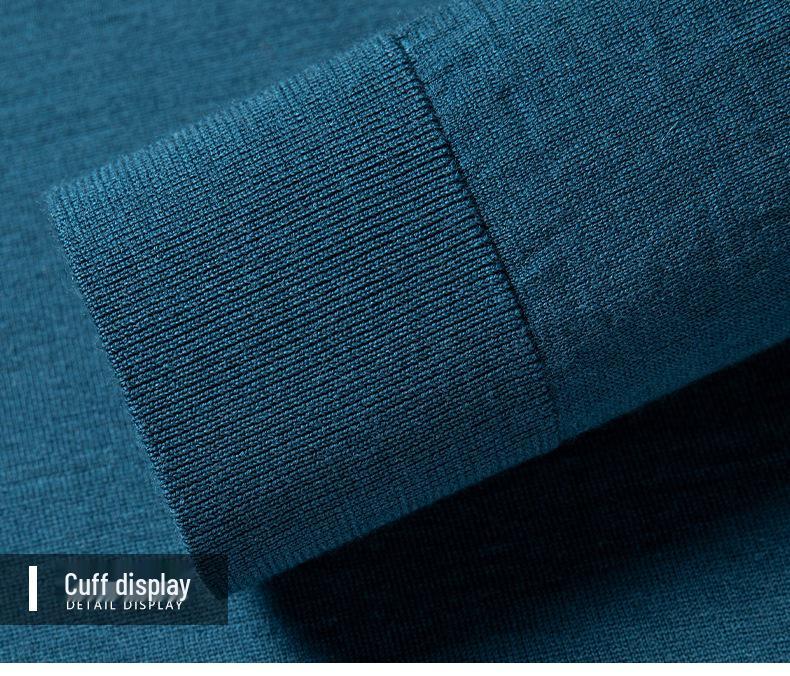 Men's 100% Pure Wool Half-High Neck Sweater, Machine Washable, Thick Base Layer - 2025 Autumn/Winter New Style