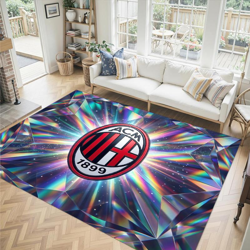 AC Milan Design Crystal Velvet Carpet Cozy Non?Slip Printed Rug For Bedroom Living Room Entrance