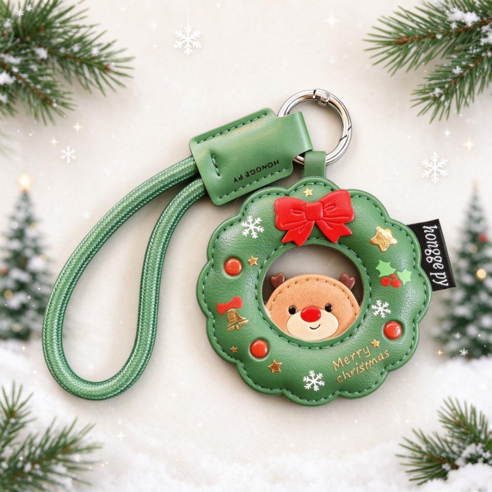 Lightweight Leather Keychain PU Leather Couple Christmas Pendant Couple Holiday Gift