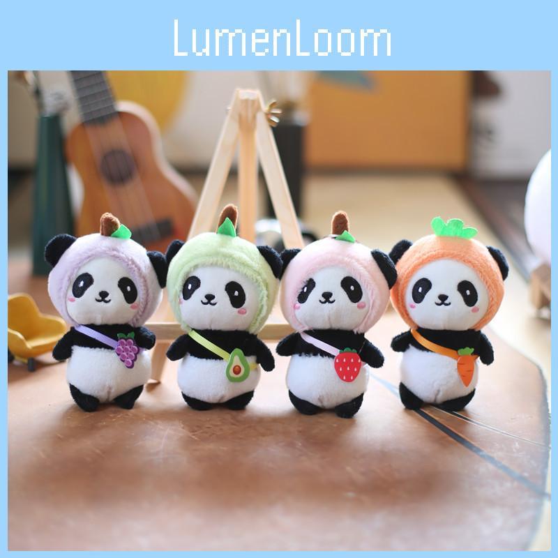 Adorable Plush Panda Keychain Soft Pp Cotton Stuffed Animal Bag Pendant Cute Toy