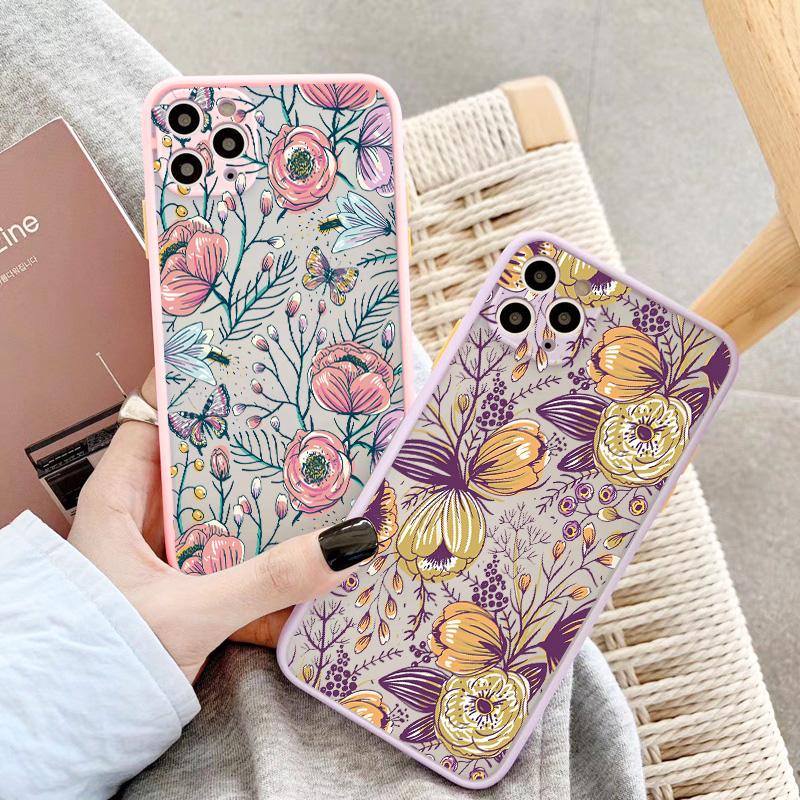 Flower Plant Phone Case for iphone 16 11 12 13 14 15 Pro Max for iphone X XS MAX XR 7 8 Plus Back Shockproof Cover Funda Shell
