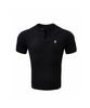 CARMID Henley Neck Muscle Fit Ribbed Knit Short Sleeve T-Shirt