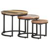VidaXL Tables d'appoint 3 pcs Bois de récupération massif