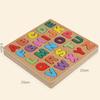 Colorful Alphabet Number Shape Matching Wooden Early Educational Toys Board 3D Puzzle Kids Montessori Preschool Children Gift