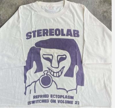 1995 Camiseta de Algodão Branca Stereolab Banda Presente Para Fã Tamanho Completo S-4XL