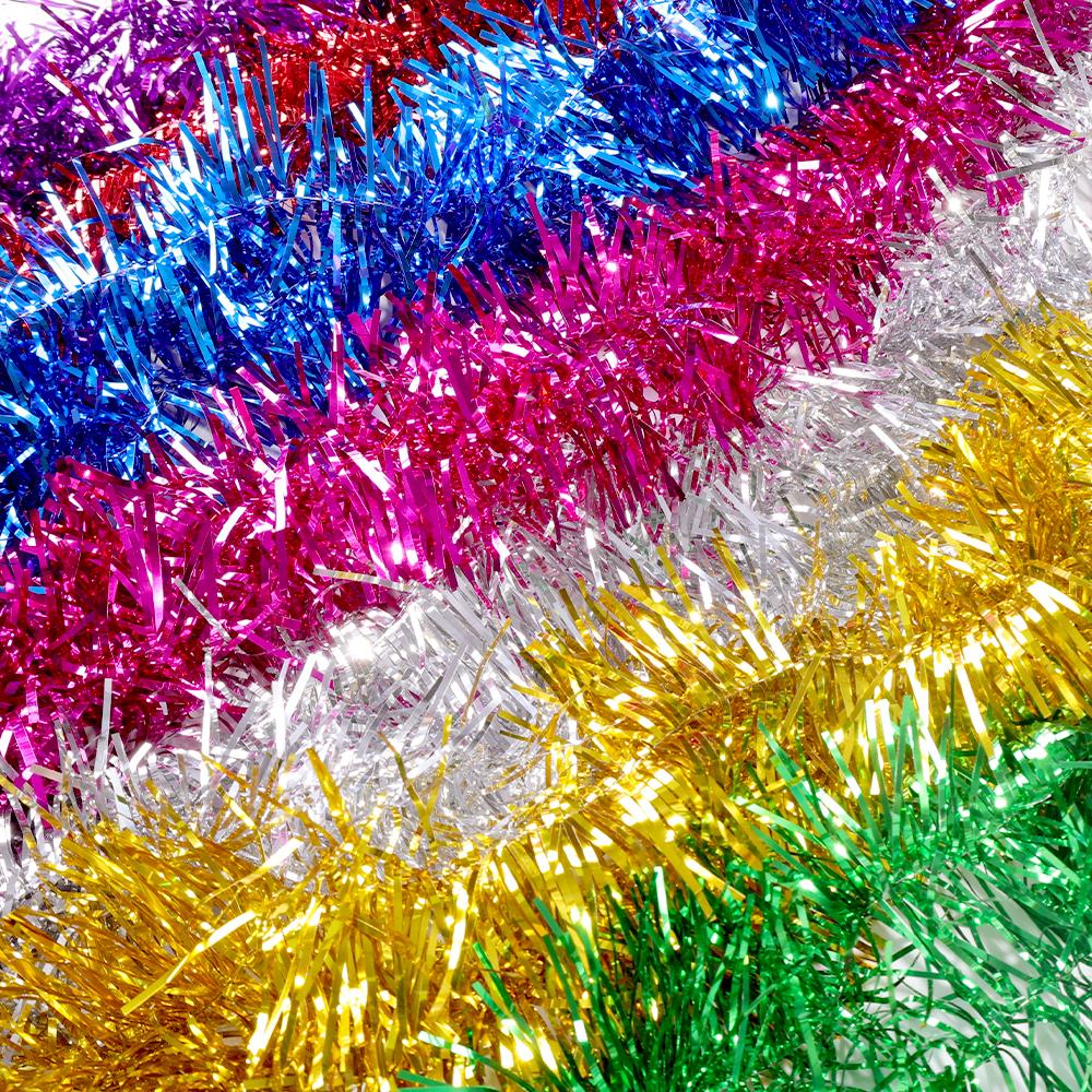 60/1.5M Christmas Tinsel Garland Twist Foil Tinsel Garland Xmas Hanging Decoration Home New Year Birthday Decorative Supplies