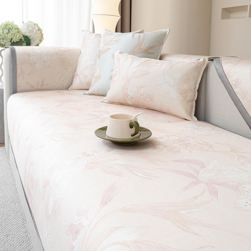 funda sofá  Light luxury Wave Slipcover Funda Home Non-slip Ice Silk Sofa Cushion Couch Sofa Cover