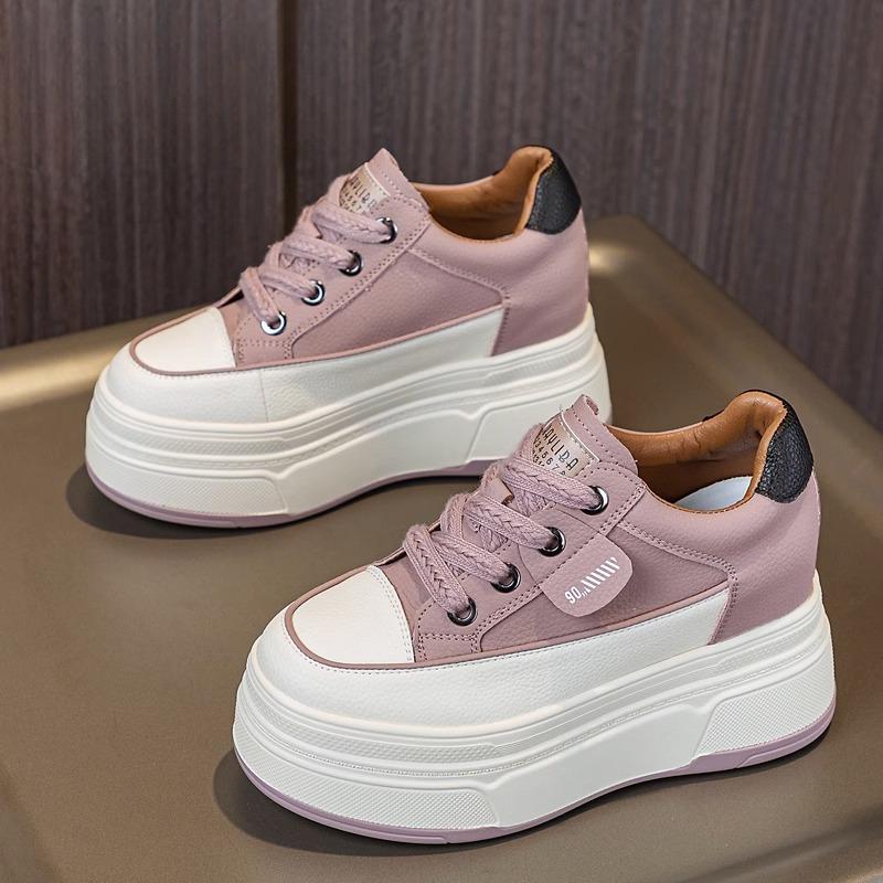 

Женские туфли на толстой подошве для мужчин, увеличивающие рост изнутри, кожаные маленькие белые туфли, новые весенние универсальные легкие повседневные туфли для сноуборда 39