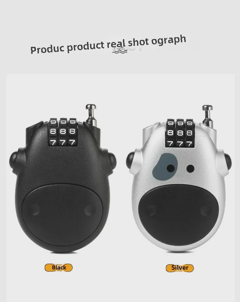 Teleskopický lankový zámek Yifeng Cartoon Cow na kufry, auta, oblečení, sáně a helmy